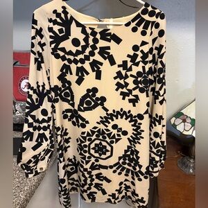 Black and Cream Appliqué Dress